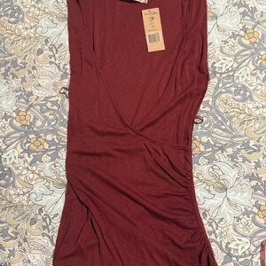 Michael Stars Women's Burgundy Wrap-Style Top